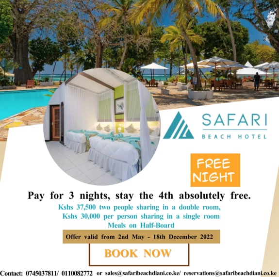 safari beach hotel diani website