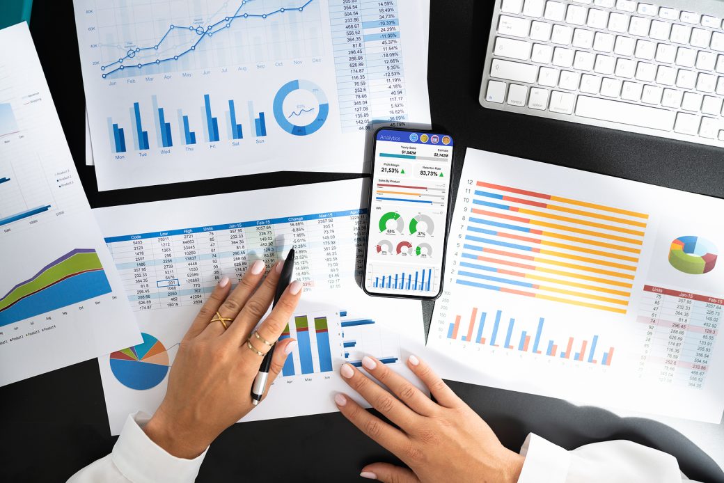 Business ROI Analysis And Comparison. Calculating Fiscal Document Data