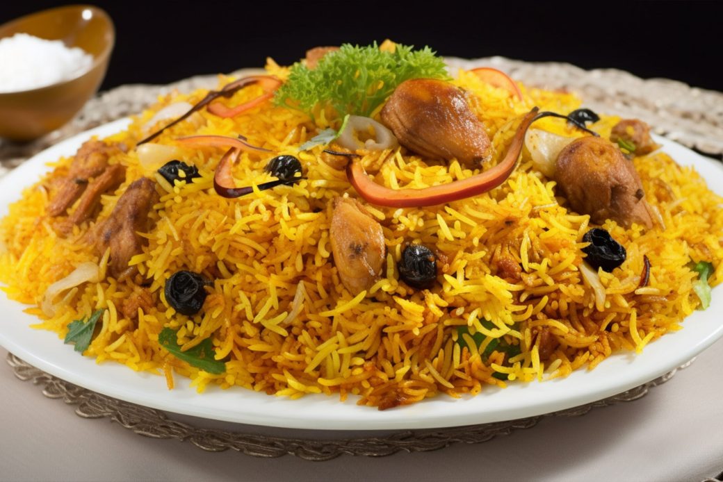 plate-biryani-with-bunch-food-it
